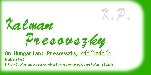 kalman presovszky business card